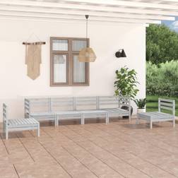 vidaXL Solid Pinewood Garden 6 Piece Outdoor Lounge Set