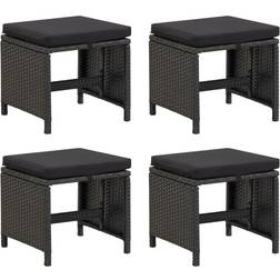vidaXL haveskamler 4 stk. hynder polyrattan