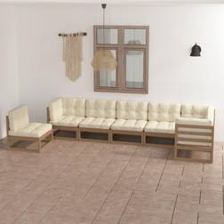 vidaXL Jardin 7 pcs de Meubles de Patio - Marron Ensemble de Salon d'Extérieur