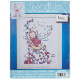 Tobin Counted Cross Stitch Kit 11"X14"-Giraffe Birth Record 14 Count