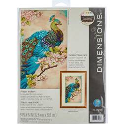 Simplicity Dimensions Counted Cross Stitch Kit 9"X15"-Indian Peacock 14 Count