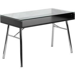 Flash Furniture Clear/Chrome Tempered Writing Desk