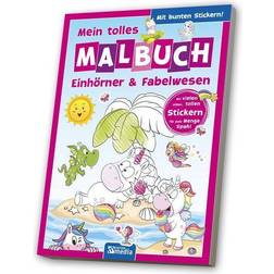 Malbuch mit Stickern: Einhörner