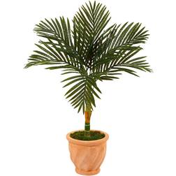 Nearly Natural Faux Trees Green Green Golden Cane Palm Artificial Plant