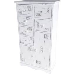 Dkd Home Decor Wood White Worn 69 Chest of Drawer