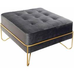 Dkd Home Decor Foam Grey Golden Settee Bench