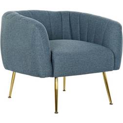 Dkd Home Decor Foam Blue Golden Metal Armchair