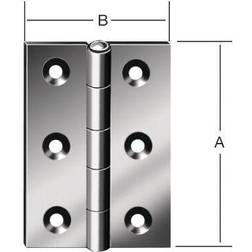 Vormann Scharnier 10502 H.60 mm B.46 mm S.1.2 mm VA Laminado Medio Ancho Por 20