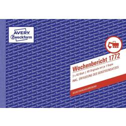 AVERY Zweckform Ugentlig Rapport 40 Ark A5 Duplikat Karbonfri