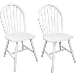 vidaXL Solid Kitchen Chair 94cm 2pcs