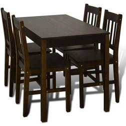 vidaXL Pine Juego de Comedor 65x108cm 5pcs