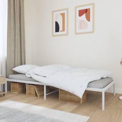 vidaXL Estructura De Cama Sin Colchón Metal 90x200 cm - Blanco