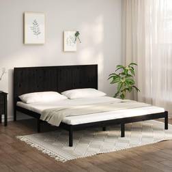 vidaXL Estructura De Cama De Madera Maciza De Pino Negra 200x200 cm