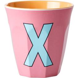 Rice Mugg Medium Bokstav X, Rosa