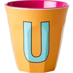 Rice melamine beker medium letter u abrikoos