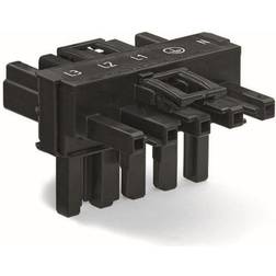 Wago Netz-T-Verteiler Netz-Stecker, Elektronikkabel Stecker, Schwarz