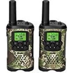 Alecto FR-115 Set von zwei Walkie Talkies Reichweite von bis zu 5 Kilometern, camouflage grün/beige