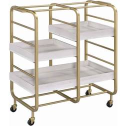 Benjara Metal Frame Cart Compartments Trolley Table