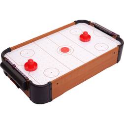 MCW Mini Air Hockey MCW-J10, Tischspiel Lufthockey inklusive Zubehör, Holz 56x30x10cm