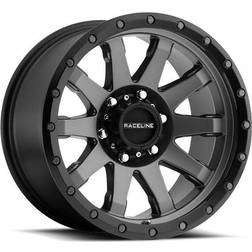 Raceline Wheels Clutch, 17x9 with 6x135 Bolt Pattern Satin Gunmetal