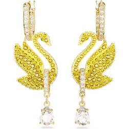 Swarovski Swan Iconic Swan Drop Earrings - Gold/Yellow/Transparent