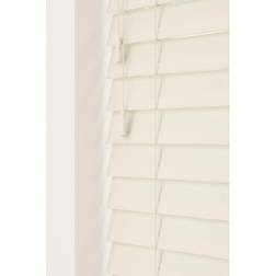 White 50mm Fine Grain Slatted Blinds 130cm Drop