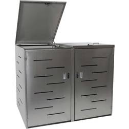 MCW XL 2er-/4er-Mülltonnenverkleidung MCW-E83, Mülltonnenbox Mülltonnenabdeckung, erweiterbar 108x66x94cm (Gebäudefläche )
