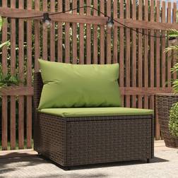 vidaXL Centrale Da Giardino Con Cuscini In Polyrattan Marrone Divano Modulare