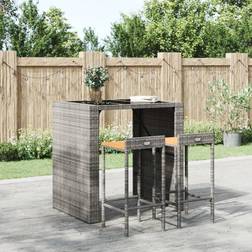 vidaXL barstole 2 stk. polyrattan og massivt akacietræ