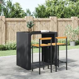 vidaXL barstole 2 stk. polyrattan og massivt