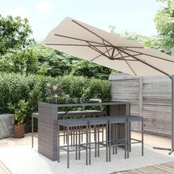 vidaXL De Jardin 9 pcs Poly Rotin Ensemble de Bar d'Extérieur