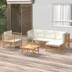 vidaXL 6 gräddvita dynor Loungeset