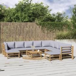 vidaXL 11 ljusgråa dynor Loungeset