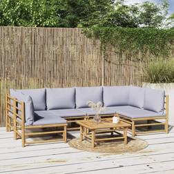 vidaXL 7 ljusgråa dynor Loungeset
