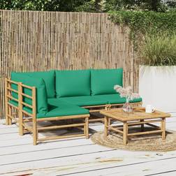 vidaXL Jardin 5 pcs Avec Coussins - Vert Ensemble de Salon d'Extérieur