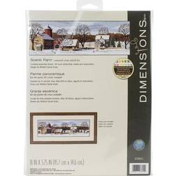 Dimensions Dimensions Counted Cross Stitch Kit 18"X5.75"-Scenic Farm 18 Count -3841