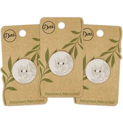 Dritz 28mm Recycled Hemp Round Floral Buttons Light Gray