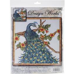 Michel Design Works Design Works Counted Cross Stitch Kit 14"X14"-Peacock 14 Count