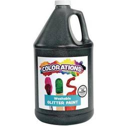 Colorations Washable Glitter Paint Black 1 Gallon