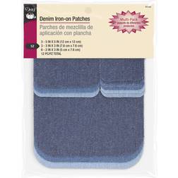 Dritz Iron-On Patches Pack Of 12 Assorted Denim