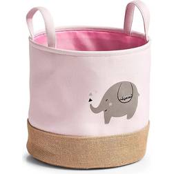 Zeller 14277 Aufbewahrungskorb 'Elefant', Polyester/Jute, rosa ca. Aufbewahrungskorb fürs Kinderzimmer