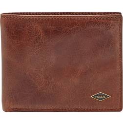 Fossil Ryan Leather RFID-Blocking Bifold with Flip ID Wallet, Dark ML3729201