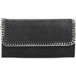 Stella McCartney Black Falabella Faux-suede Continental Wallet