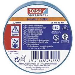 TESA Ruban Isolant Bleu 25 m x 19 mm x 0.15 mm (Prix Pour 1)