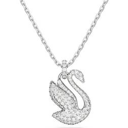 Swarovski Iconic Swan Pendant Necklace - Silver/Transparent