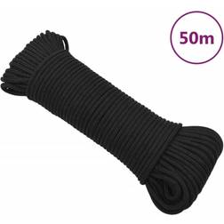 vidaXL Bootsseil Schwarz 4 mm 50 m Polypropylen N/A