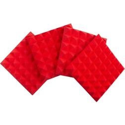 Gator Cases 12x12" Acoustic Pyramid Panel, Red, 4-Pack