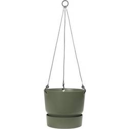 Elho Pot De Fleurs A Suspendre Greenville 24 - Extérieur Ø 23,9 x 20,3 cm - Vert Feuille