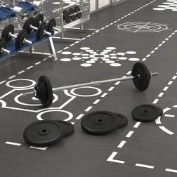 vidaXL Barre d'Haltères avec Plaques, Ensemble de Poids d'Entraînement avec Serrure en Etoile, Equipement d'Exercice Fitness Intérieur, 90 kg Fonte