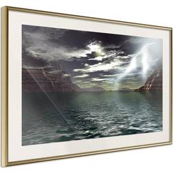 Artgeist Inramad Storm the Canyon 60x40 Guldram Poster